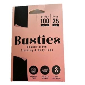 Busties Double Sided Clothing & Body Tape 100 Strips & 25 Dots New White
